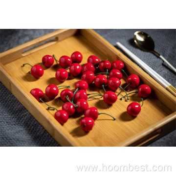 Solid Bamboo Organic Tea Serving Tray with Handle